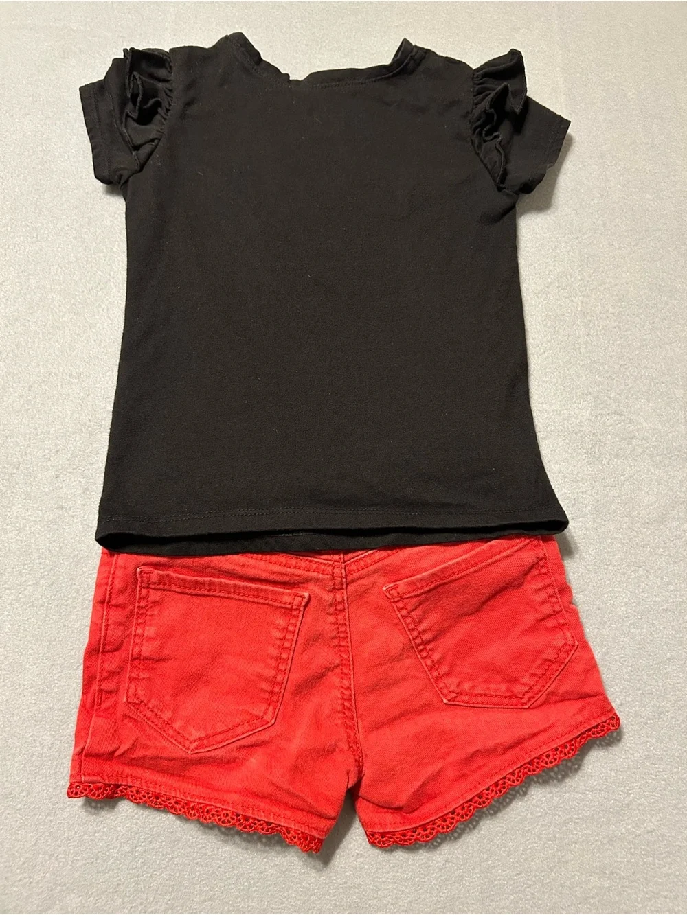 Garanimals Star Ruffle Tee & OshKosh Plaid Pocket Shorts Set Girls 4T